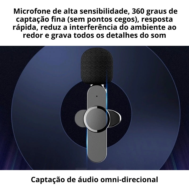 Microfone de Lapela Sem Fio - SpeakerPro