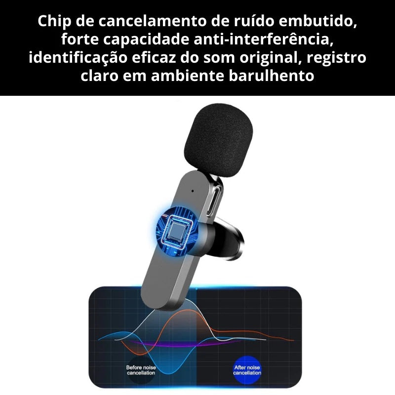 Microfone de Lapela Sem Fio - SpeakerPro