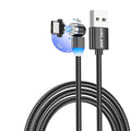 cabo usb magnético 540º preto uslion plug tipo c